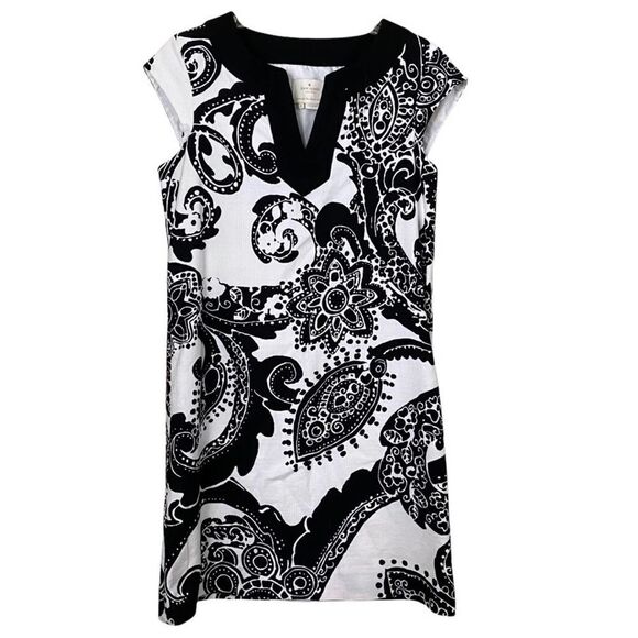 Kate Spade New York Heleen Black Multi Paisley Print Shift Dress Size 6 - Picture 2 of 9